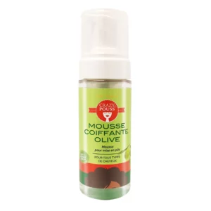 CRAZY POUSS - Mousse coiffante 150ml - Verte a l’huile d’Olive