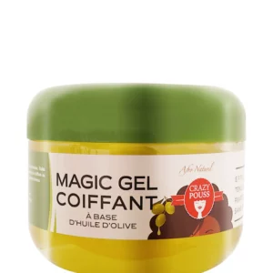 CRAZY POUSS - Gel coiffant à l’huile de ricin 500ml - Rouge - Gel à texture non collante pour fixer tous vos styles de coiffures