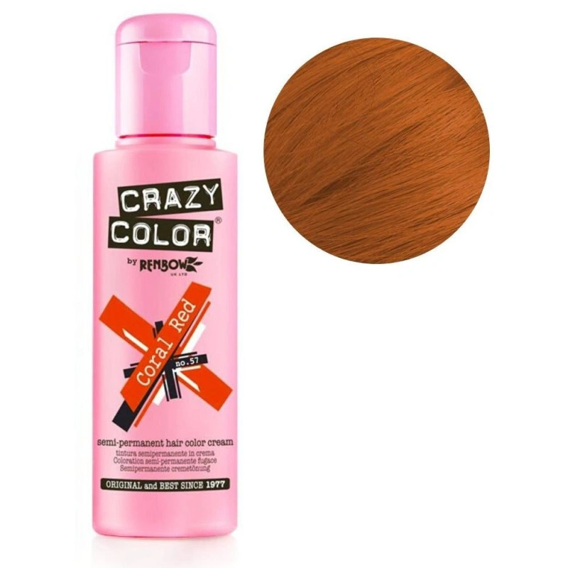 coloration-semi-permanente-coral-red-crazy-color-100ml Coloration semi-permanente Coral red CRAZY COLOR 100ML