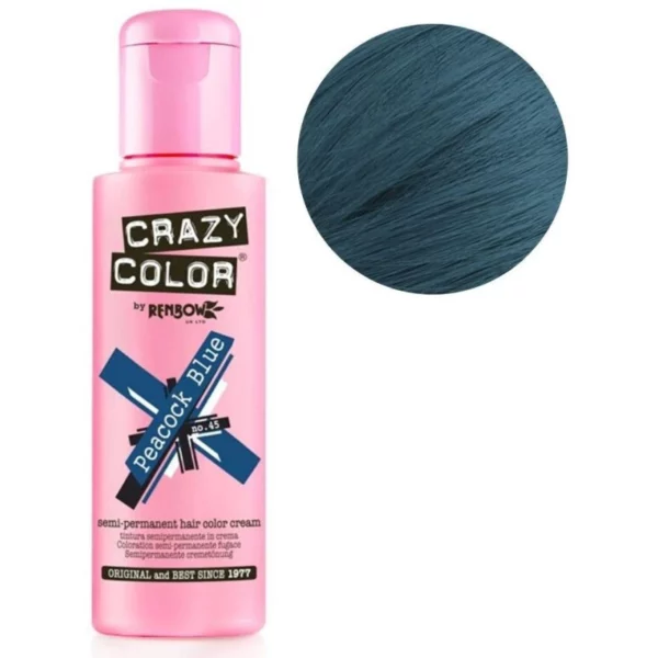 Coloration semi-permanente Peacock blue CRAZY COLOR 100ML